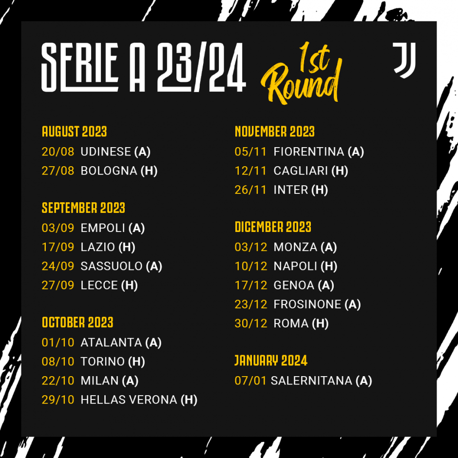 Image All Juventus Serie A Fixtures Have Been Released