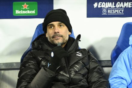 Guardiola in the dug out