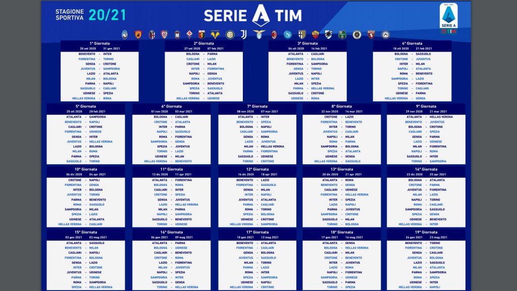 Serie A 2020 21 Fixtures Released Juvefc Com