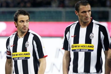 Del Piero alongside fellow Juventus legend Giorgio Chiellini