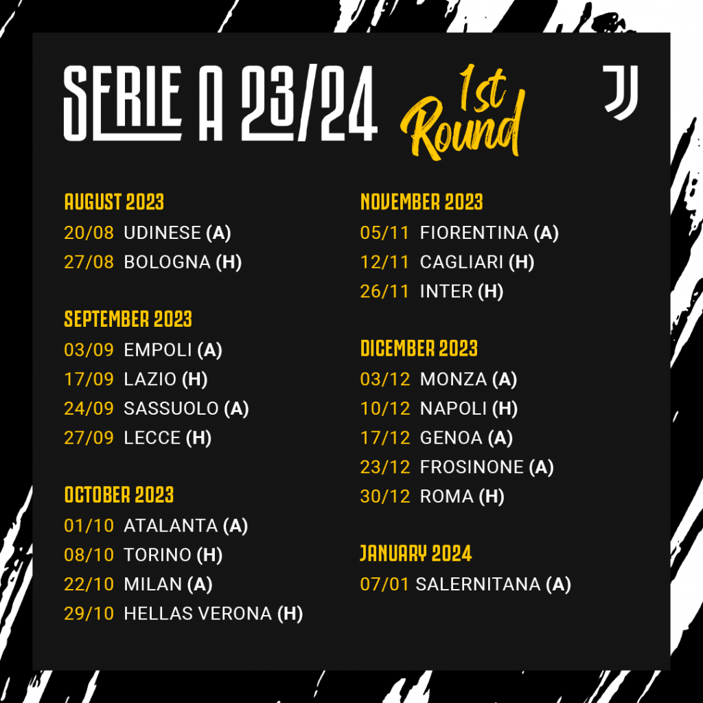 Image All Juventus 2023/24 Serie A fixtures have been released