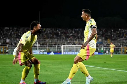 Danilo and Douglas Luiz during Juventus pre-season