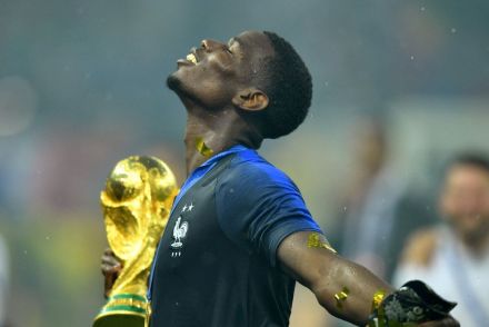 Paul Pogba with the World Cup