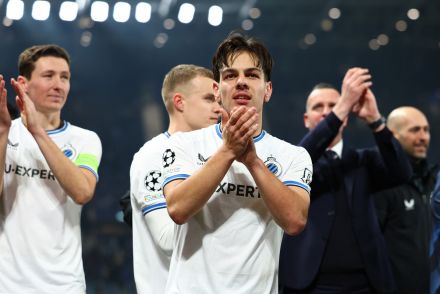 Ardon Jashari celebrating Club Brugge win over Atalanta