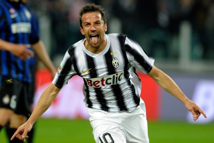Alessandro Del Piero celebrates scoring against Inter