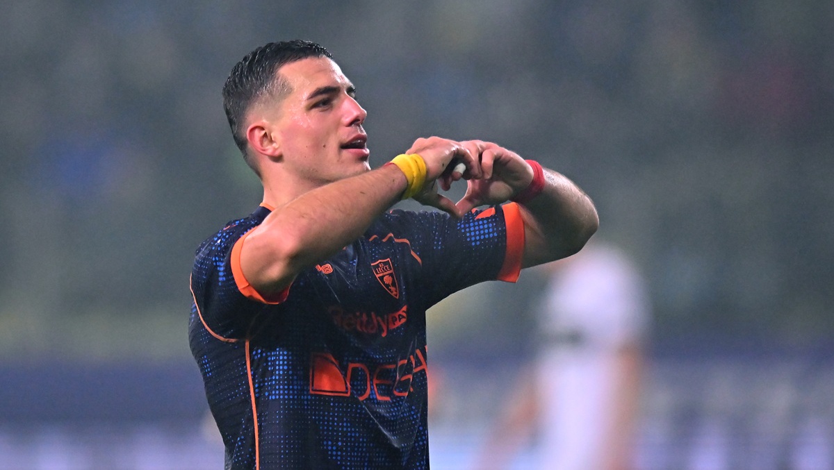 Nikola Krstović celebrating against Parma