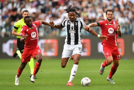 Khephren Thuram in action for Juventus against Monza