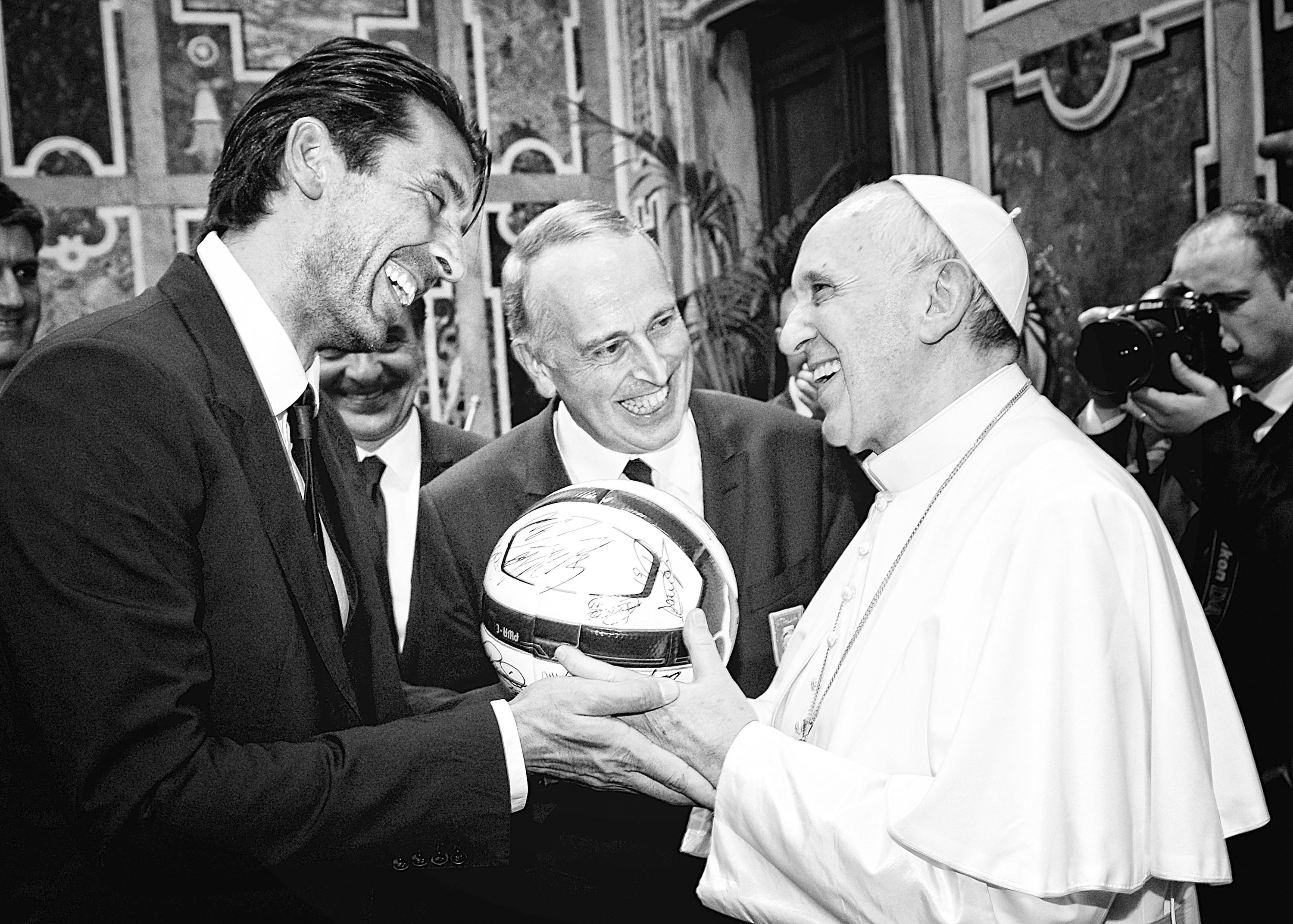 Pope Francis with Gianluigi Buffon