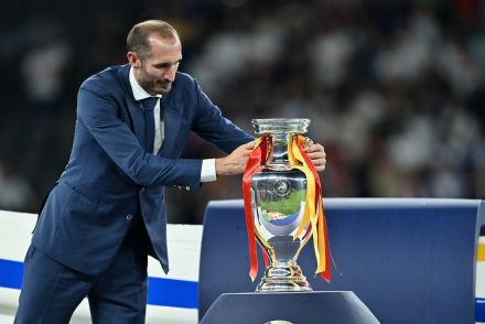 Chiellini with Euro trophy