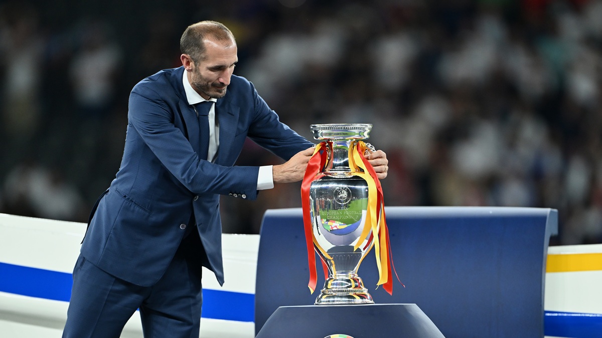 Chiellini with Euro trophy
