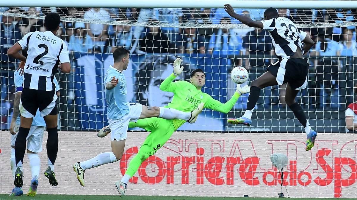 Randal Kolo Muani scores against Lazio