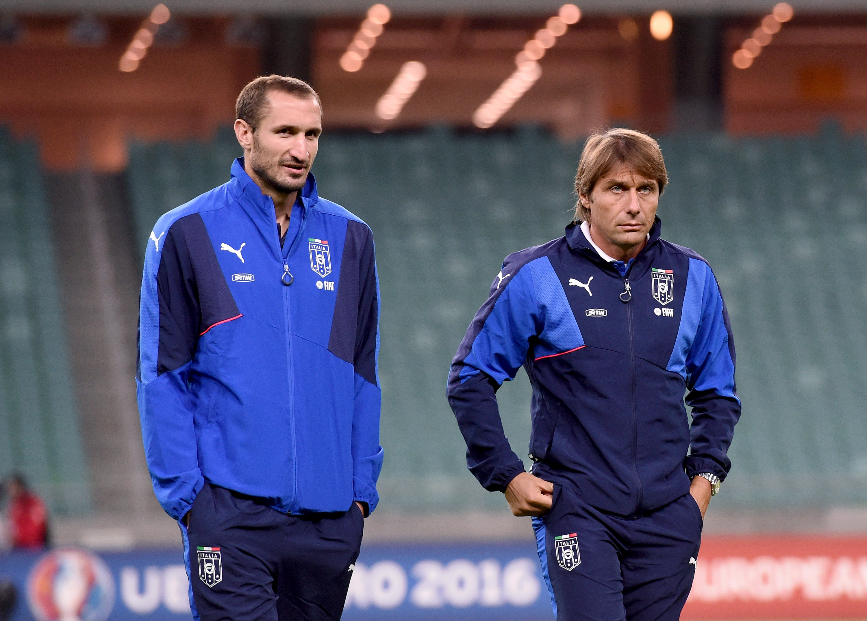 Giorgio Chiellini and Antonio Conte