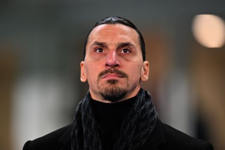 Zlatan Ibrahimovic looking on