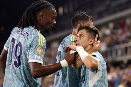 Francisco Conceicao celebrates scoring against Al Ain