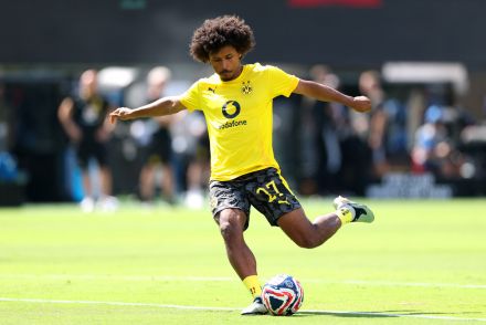 Karim Adeyemi on the pitch for BVB