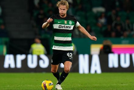 Morten Hjulmand in action for Sporting
