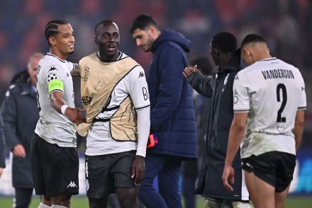 Jordan Teze with his Monaco teammates