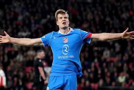 Alexander Sorloth in action for Atletico Madrid