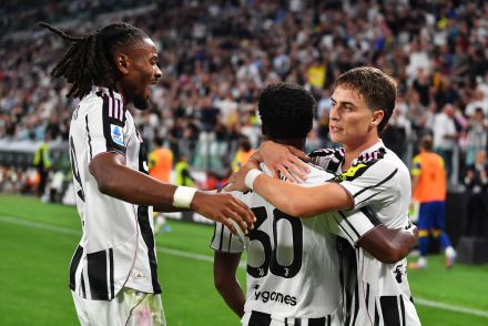 Kenan Yildiz, Khephren Thuram and Jonathan David