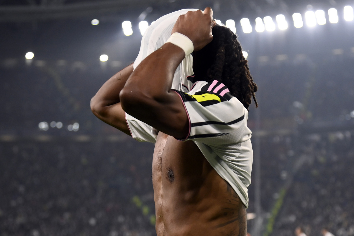 Khephren Thuram looking dejected after missing the goal