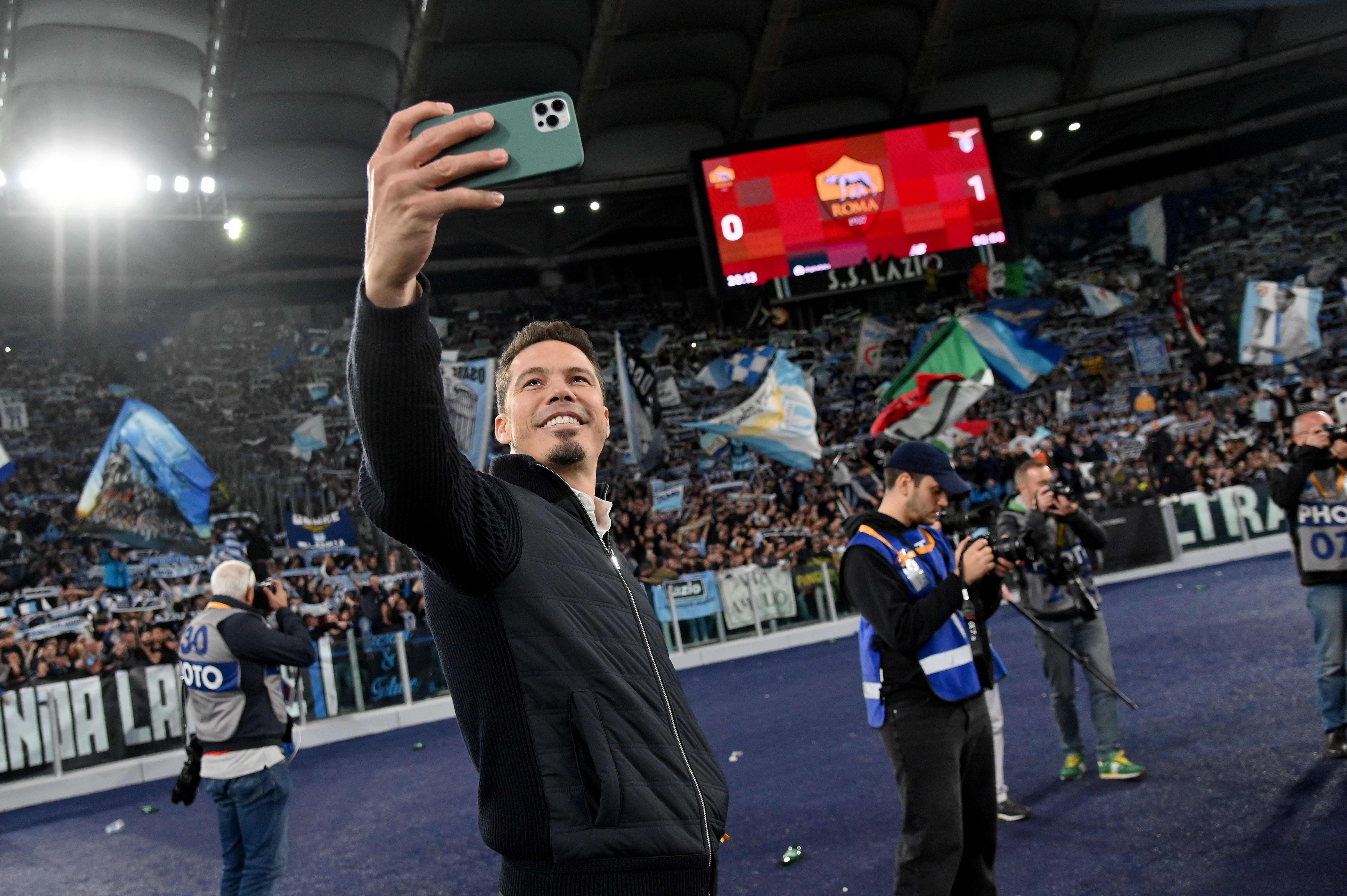 Hernanes under Lazio's Curva Nord