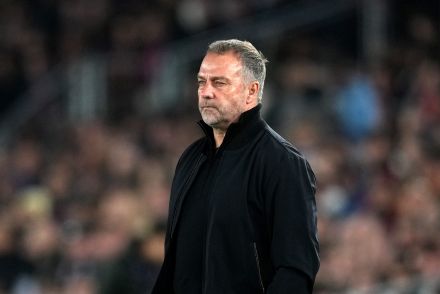 Hansi Flick on the touchline