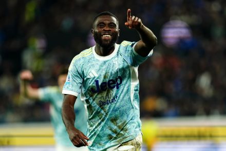 Jeremie Boga celebrates his goal against Atalanta